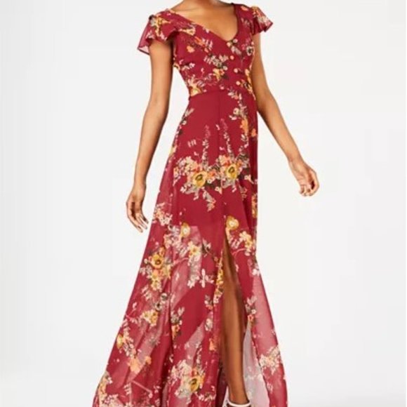 Crystal Doll Juniors' Floral-Print Maxi Dress - Picture 4 of 6